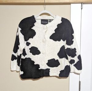 Michael Simon Cow Print Cardigan